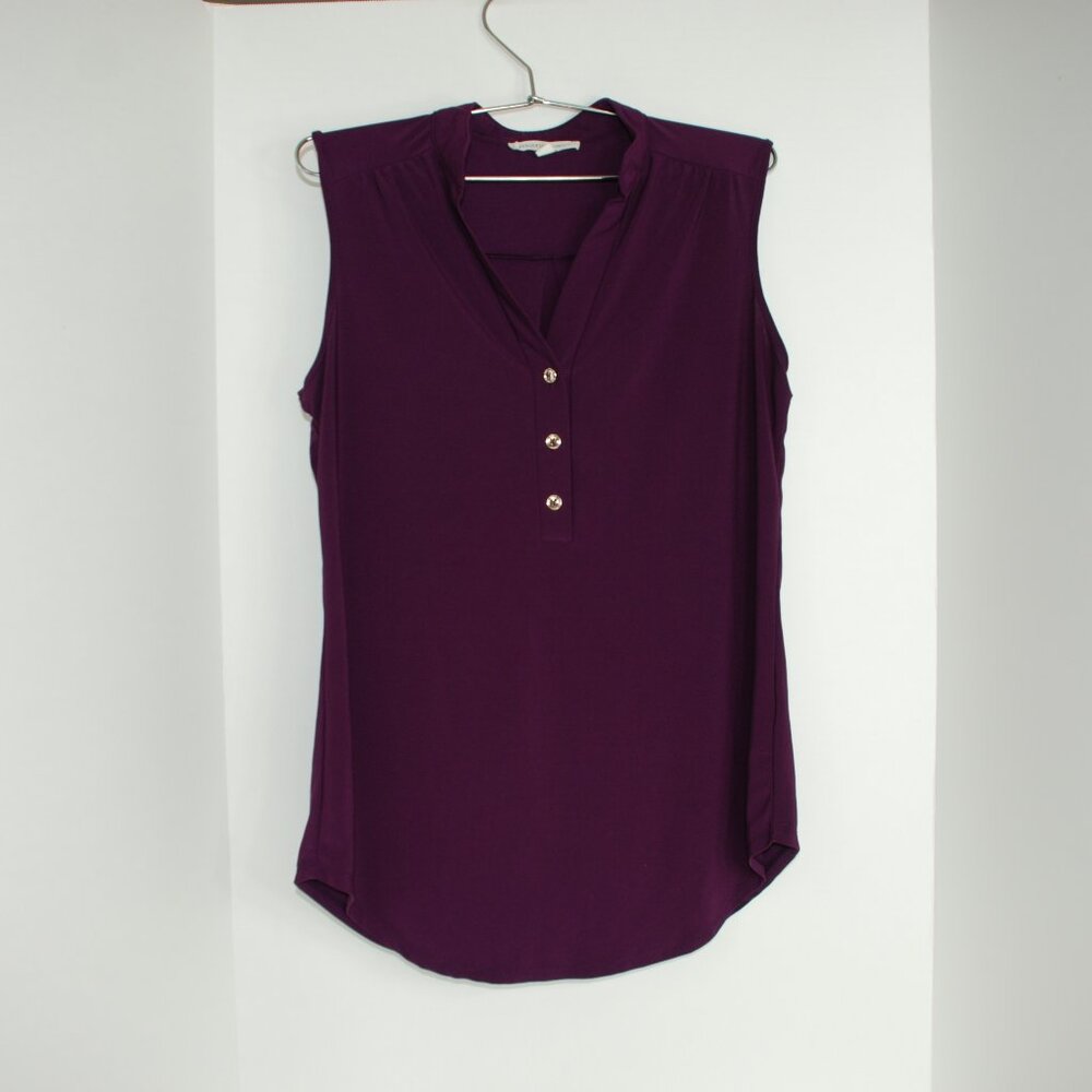 Womens Purple V Neck Blouse